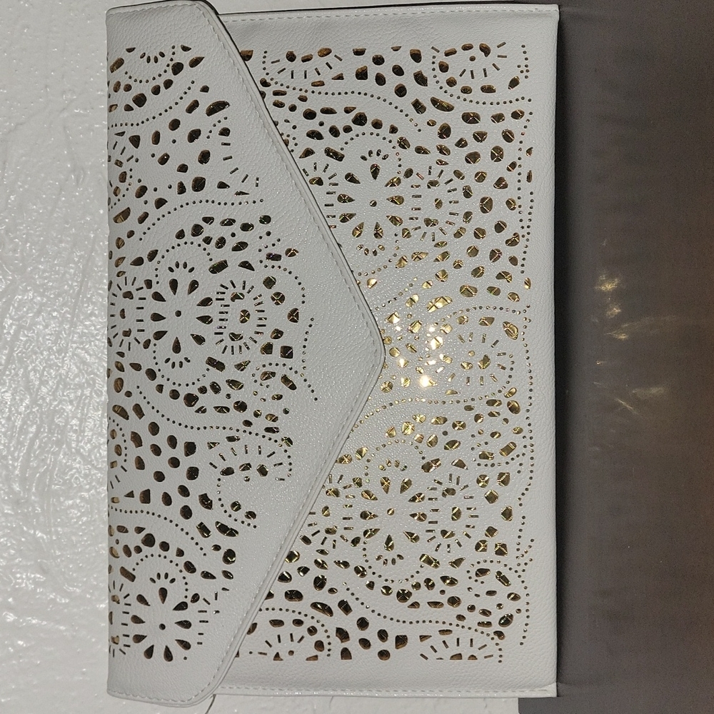 White and Gold purse